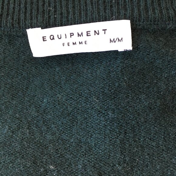 EQUIPMENT Dark Green 100% Cashmere Knit Pullover Sweater - Picture 2 of 12
